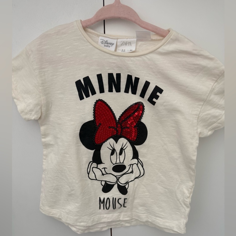 Zara Minnie Mouse Tee 18-24m or 2/3